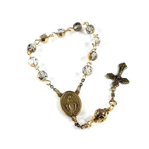 Miraculous Medal One Decade Rosary, Handmade Wire Wrapped - Picture 2 of 10